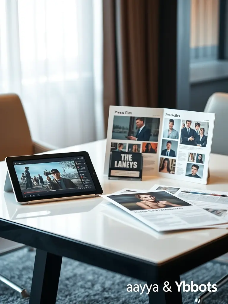A visually appealing image showcasing an EPK (Electronic Press Kit) for a successful film, highlighting key scenes, behind-the-scenes footage, and cast interviews, representing Arykas & Ybots' EPK expertise.