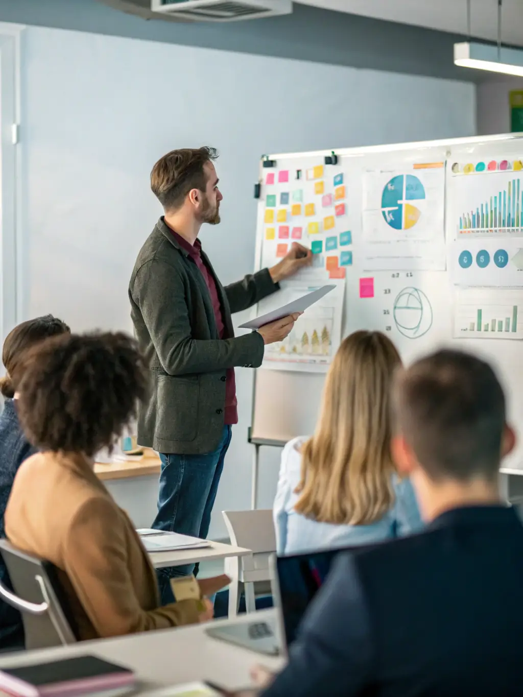 An image illustrating a comprehensive marketing plan for a film, with charts, timelines, and target audience demographics, demonstrating Arykas & Ybots' strategic marketing approach.