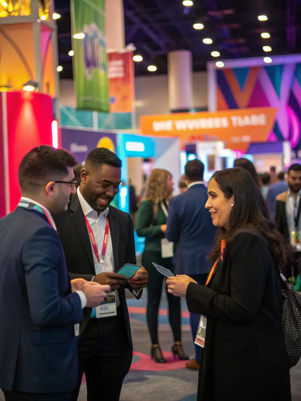 A diverse group of musicians and filmmakers networking at a film festival, symbolizing the connections and opportunities that arise from industry events.